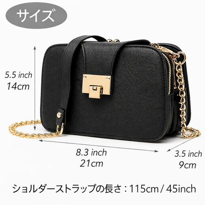 Lunara エレガント チェーンショルダーバッグ.