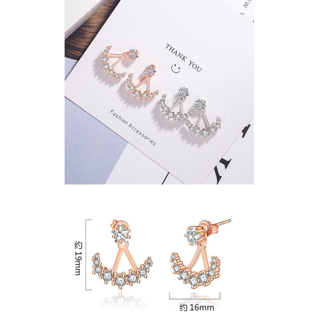 Lunara™ 重ね付け風 ムーンピアス.