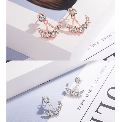 Lunara™ 重ね付け風 ムーンピアス.