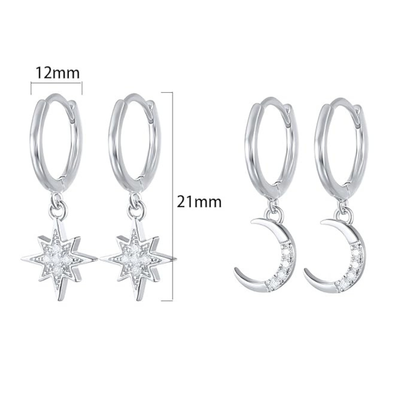 Lunara™ 星月きらめきS925ピアス.