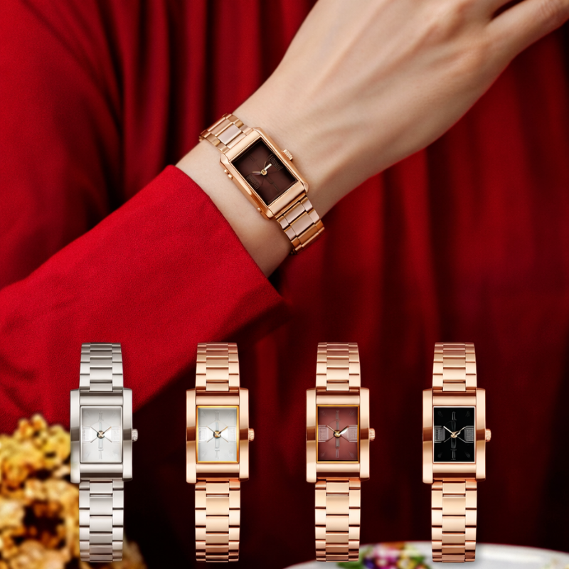 Lunara™ ローズゴールド スクエア腕時計.