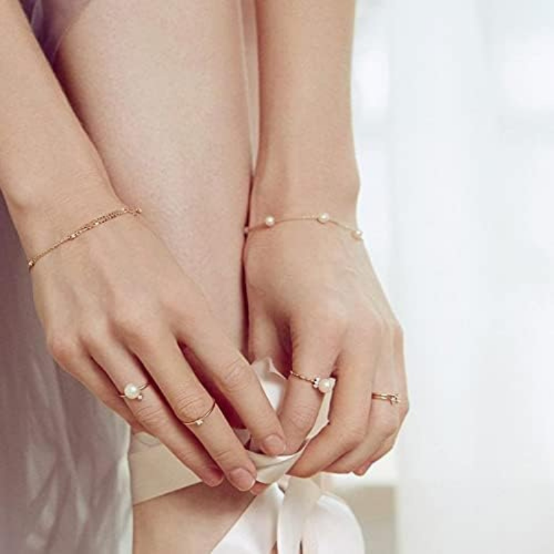 Lunara™ パール チタン鋼アンクレット.