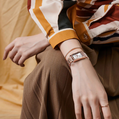 Lunara™ ローズゴールド スクエア腕時計.