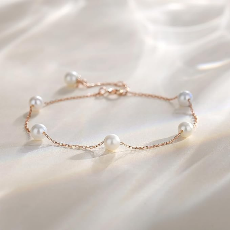 Lunara™ パール チタン鋼アンクレット.