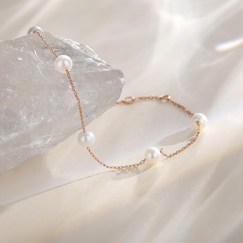 Lunara™ パール チタン鋼アンクレット.