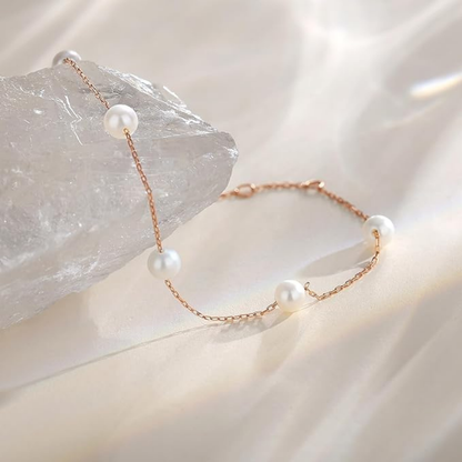 Lunara™ パール チタン鋼アンクレット.