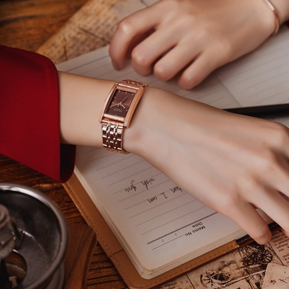 Lunara™ ローズゴールド スクエア腕時計.