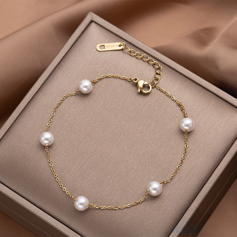 Lunara™ パール チタン鋼アンクレット.