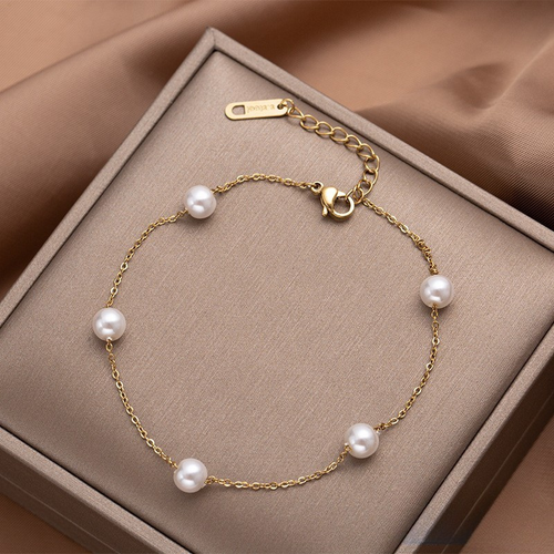 Lunara™ パール チタン鋼アンクレット.