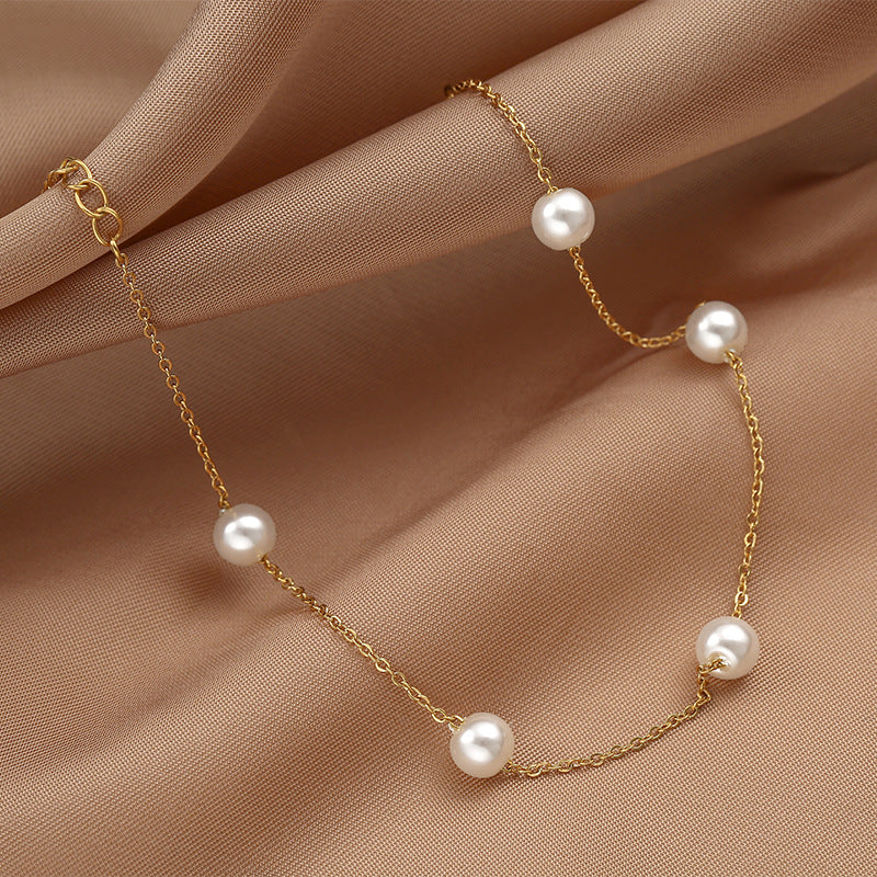 Lunara™ パール チタン鋼アンクレット.