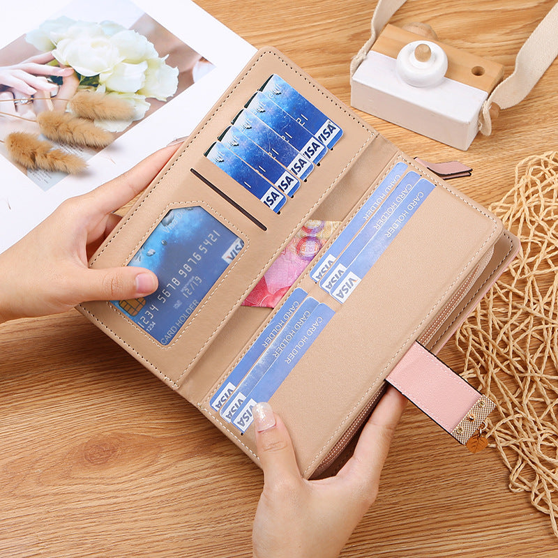 Lunara レディース長財布 大容量 スマホ収納ポケット付き カード多収納.