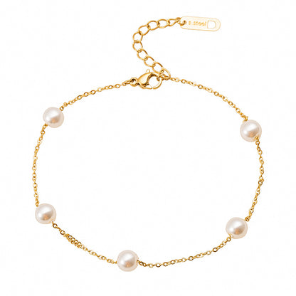 Lunara™ パール チタン鋼アンクレット.