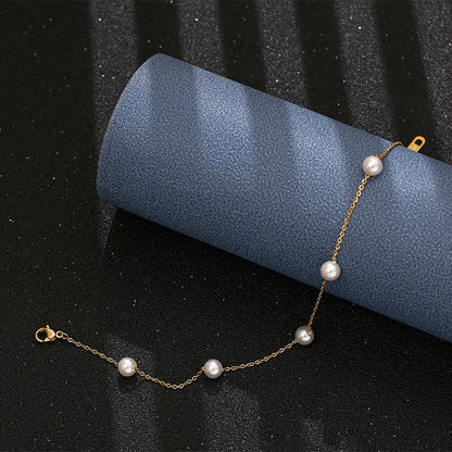 Lunara™ パール チタン鋼アンクレット.