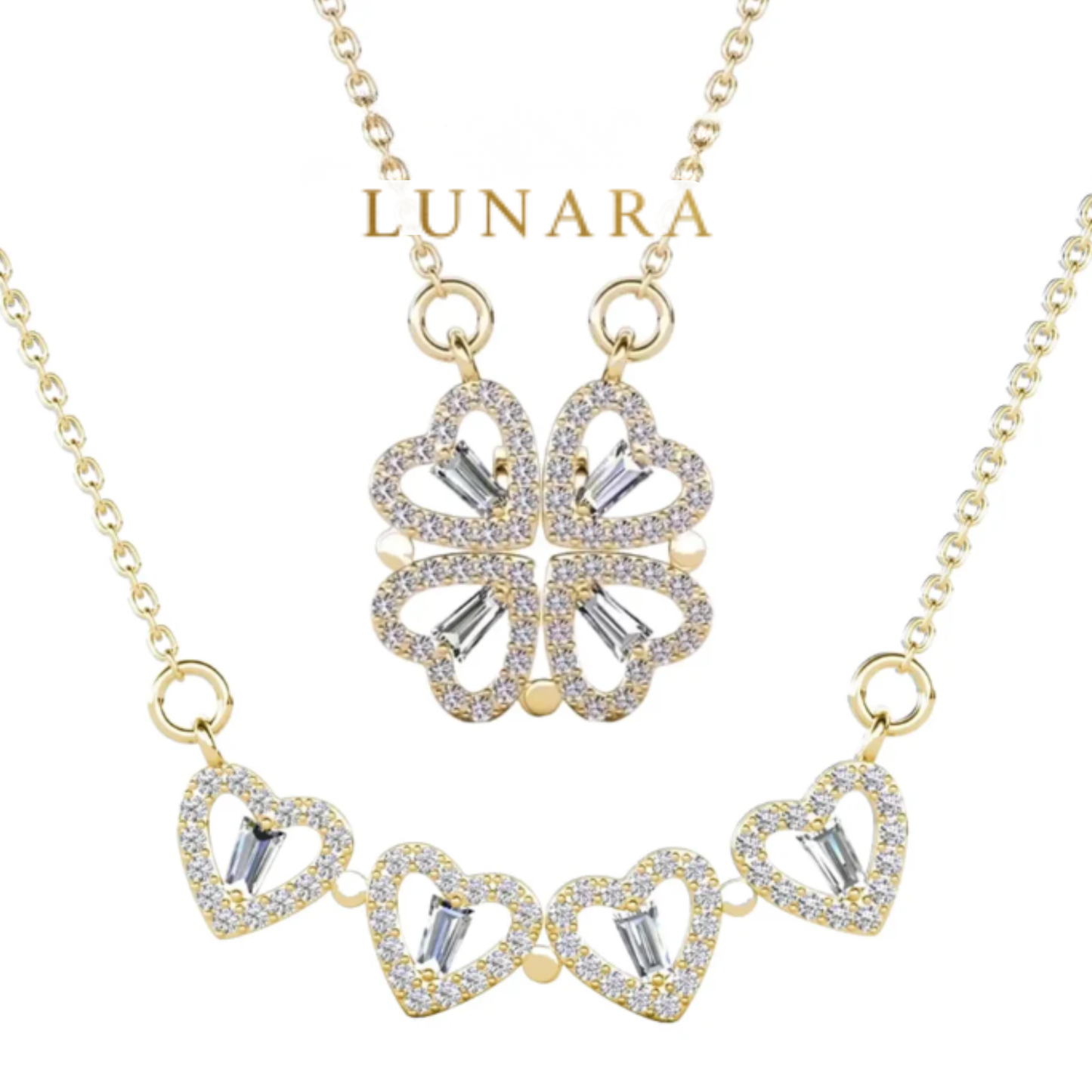 Lunara™ 幸運のクローバーハート ネックレス