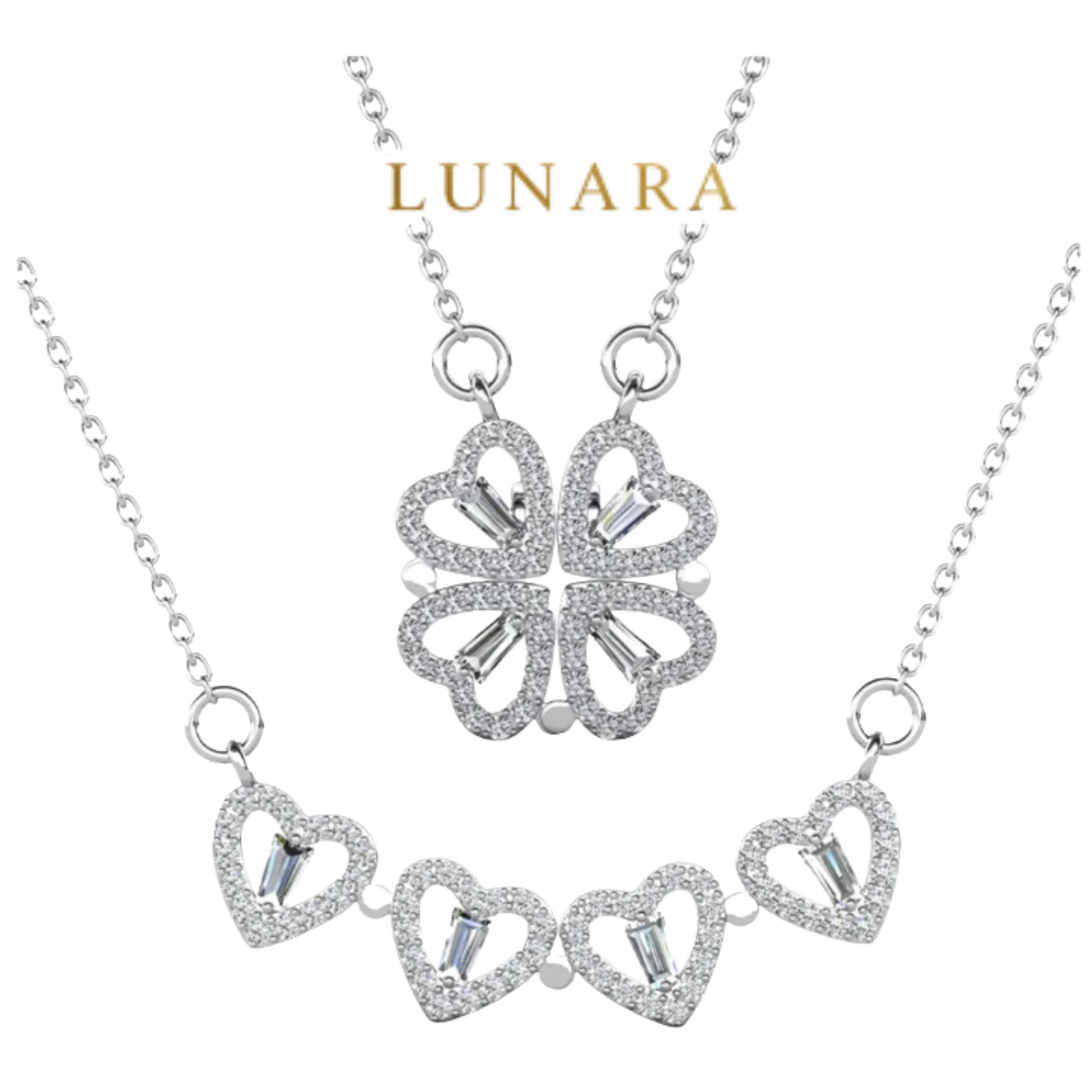 Lunara™ 幸運のクローバーハート ネックレス